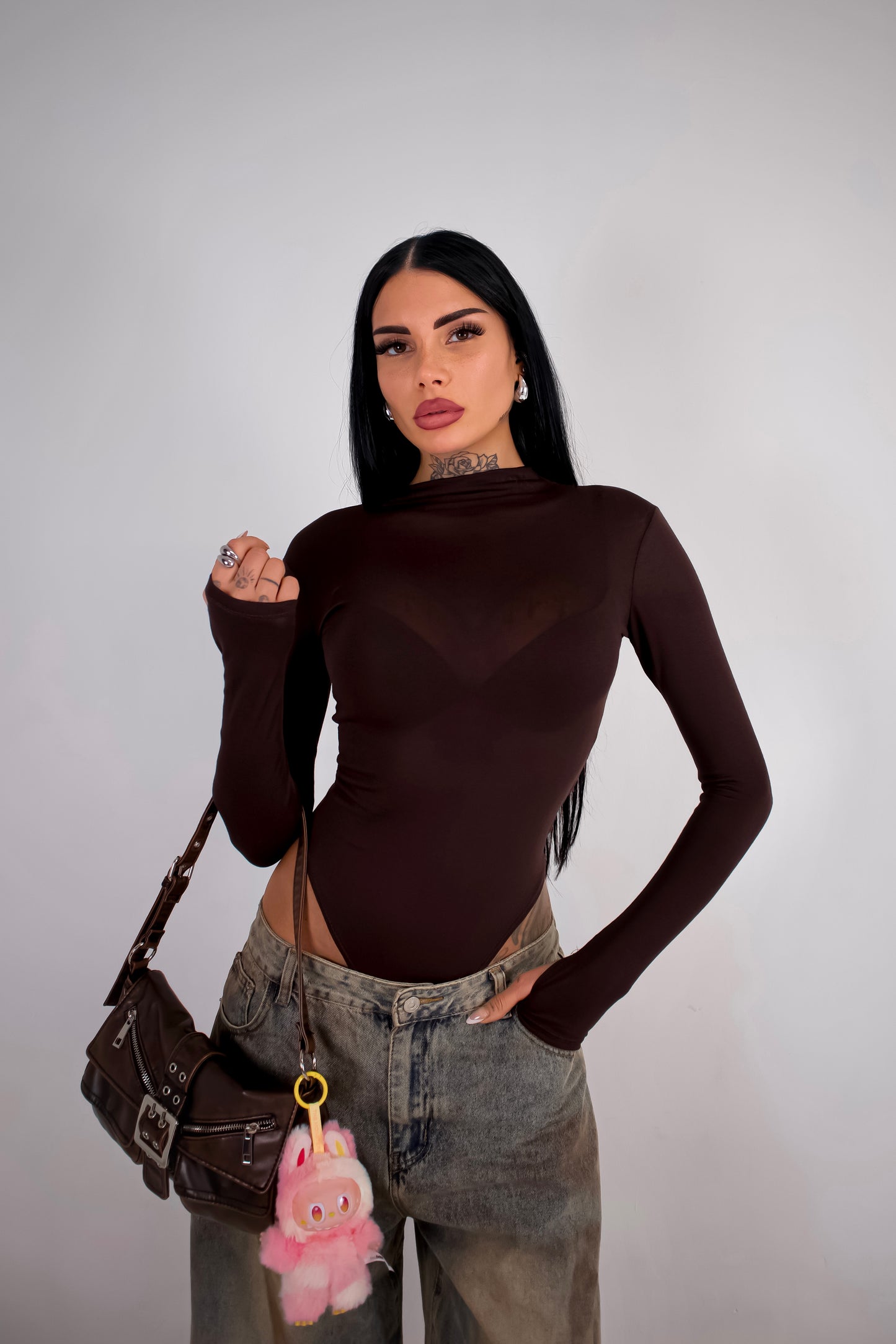 Body Velato Guantino - Marrone