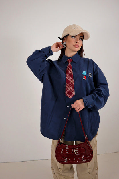 Camicia Scamosciata College - Blue