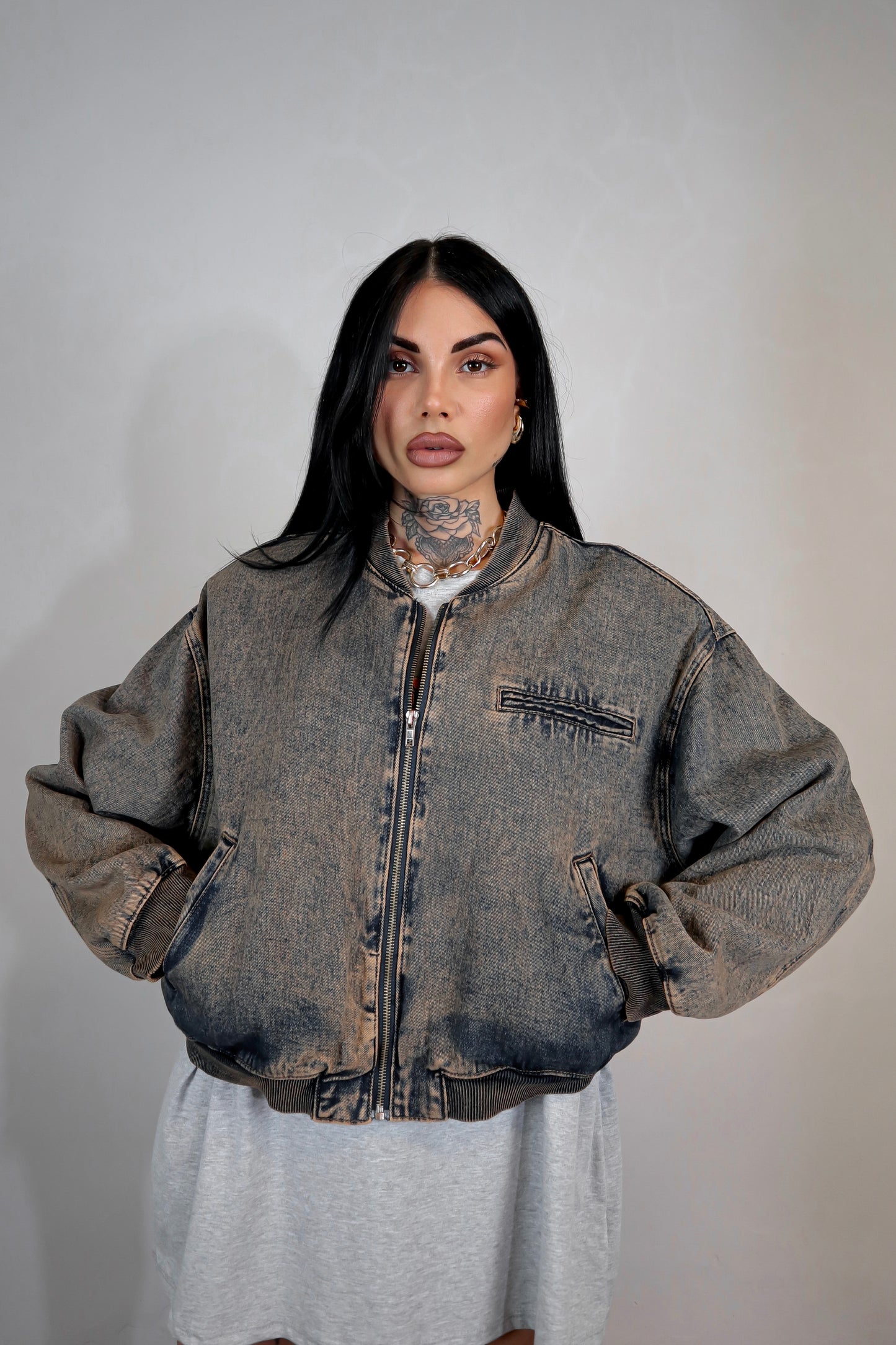 Bomber denim Street - Sabbiato