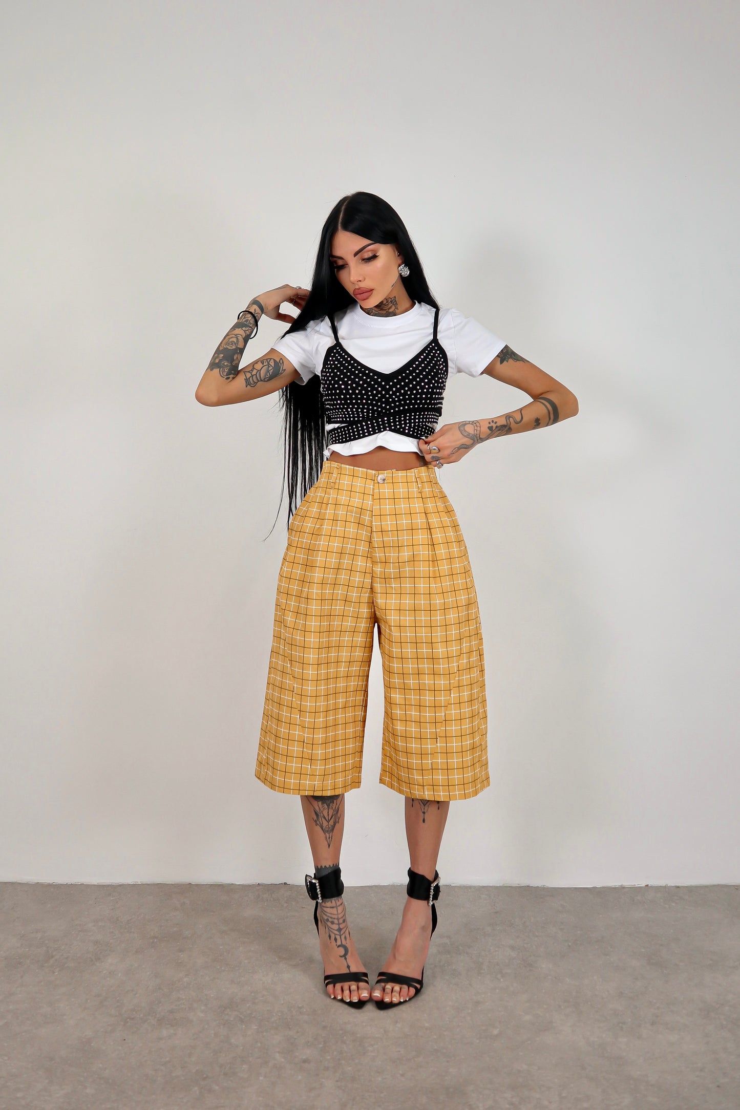 Bermuda tartan Riley - Giallo senape