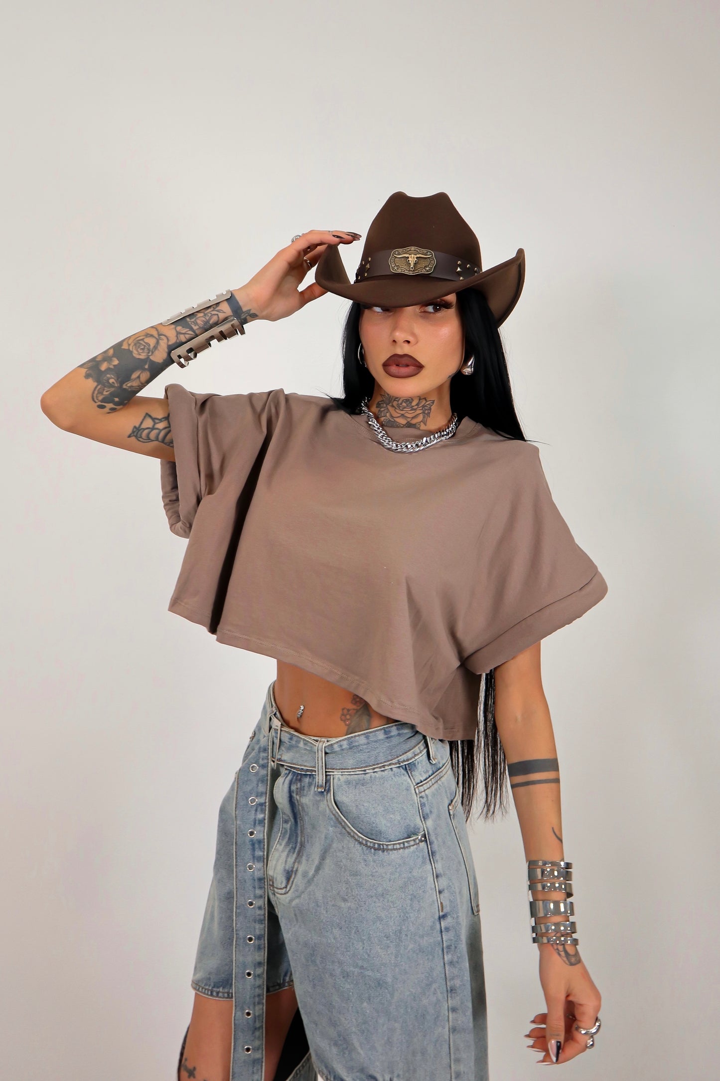 T-shirt crop Donut - Fango