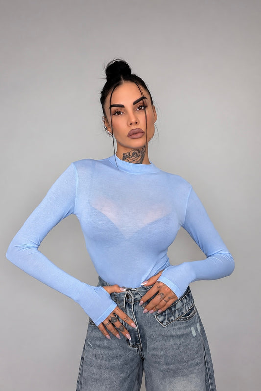 Body Velato Guantino - Celeste