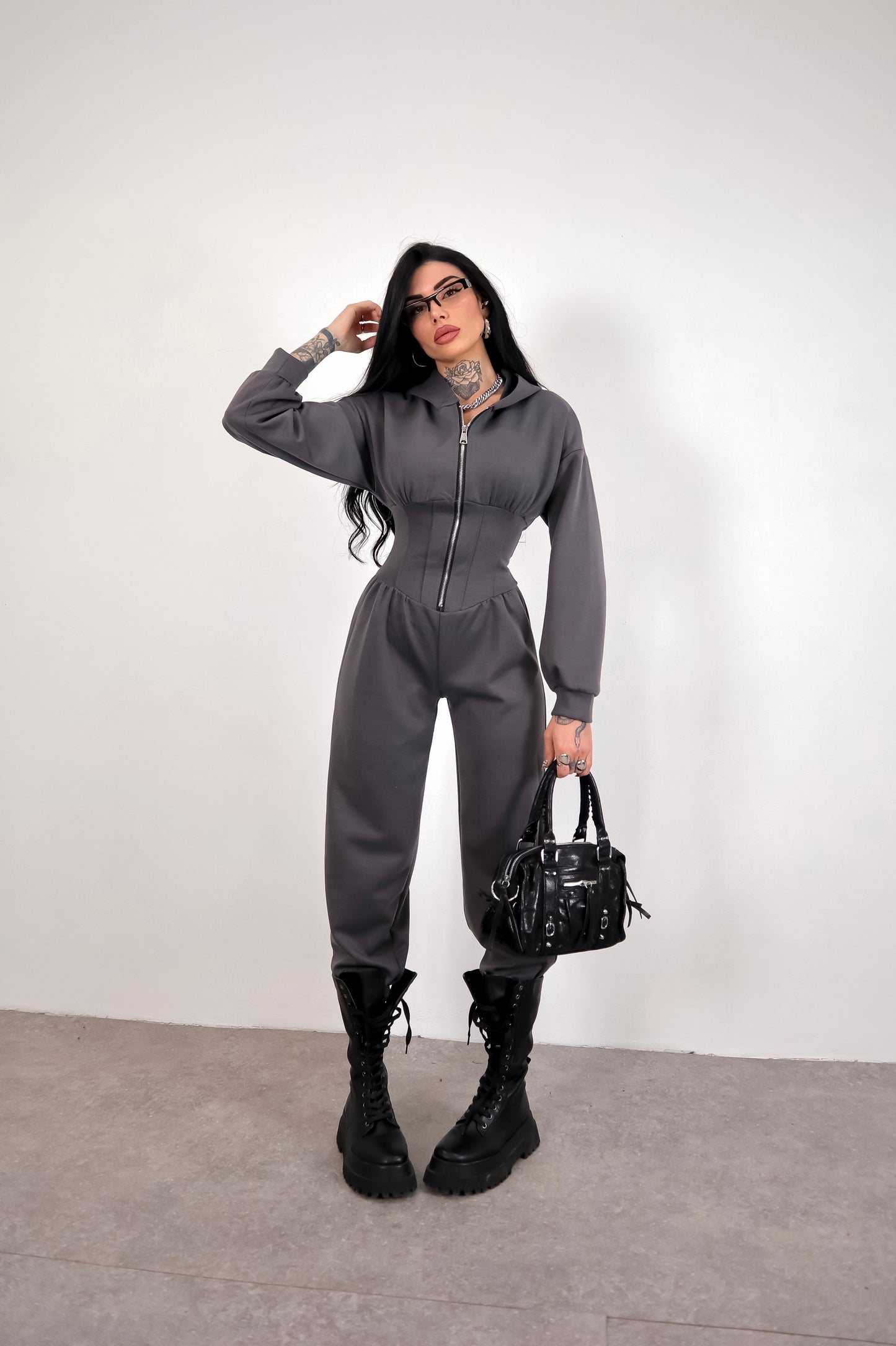Tuta intera Alyson - Grigio piombo