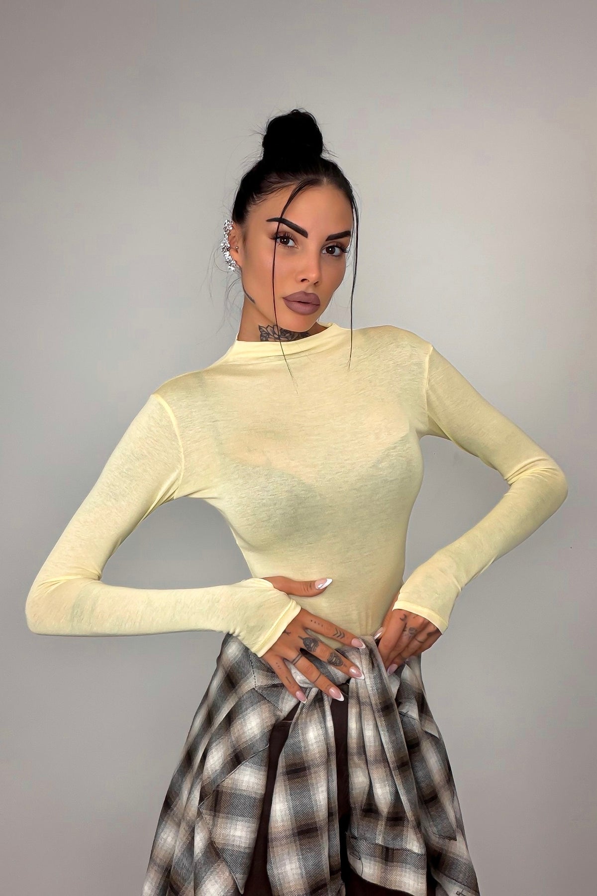 Body Velato Guantino - Giallo