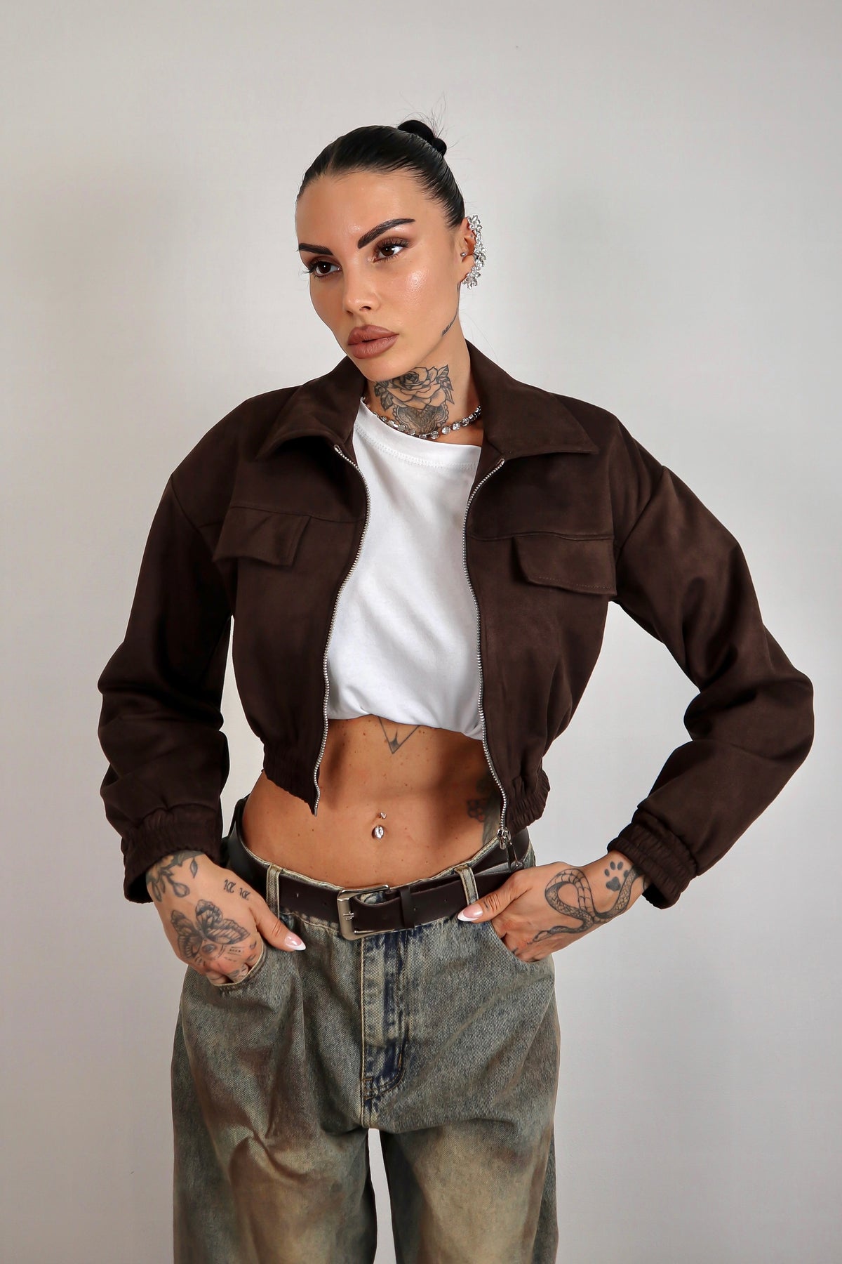 Bomber scamosciato Zahra - Marrone