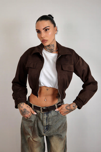 Bomber scamosciato Zahra - Marrone