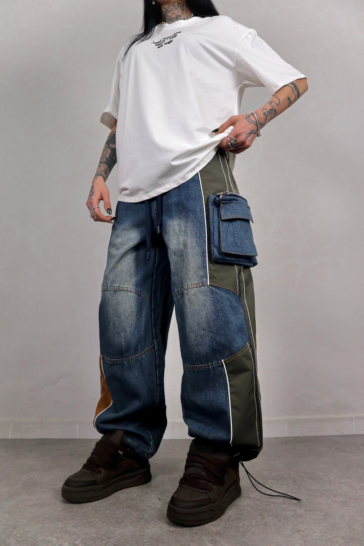 Pantalone Cargo Bicolor
