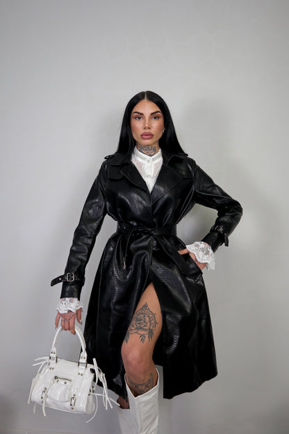 Trench Ecopelle Snake - Nero