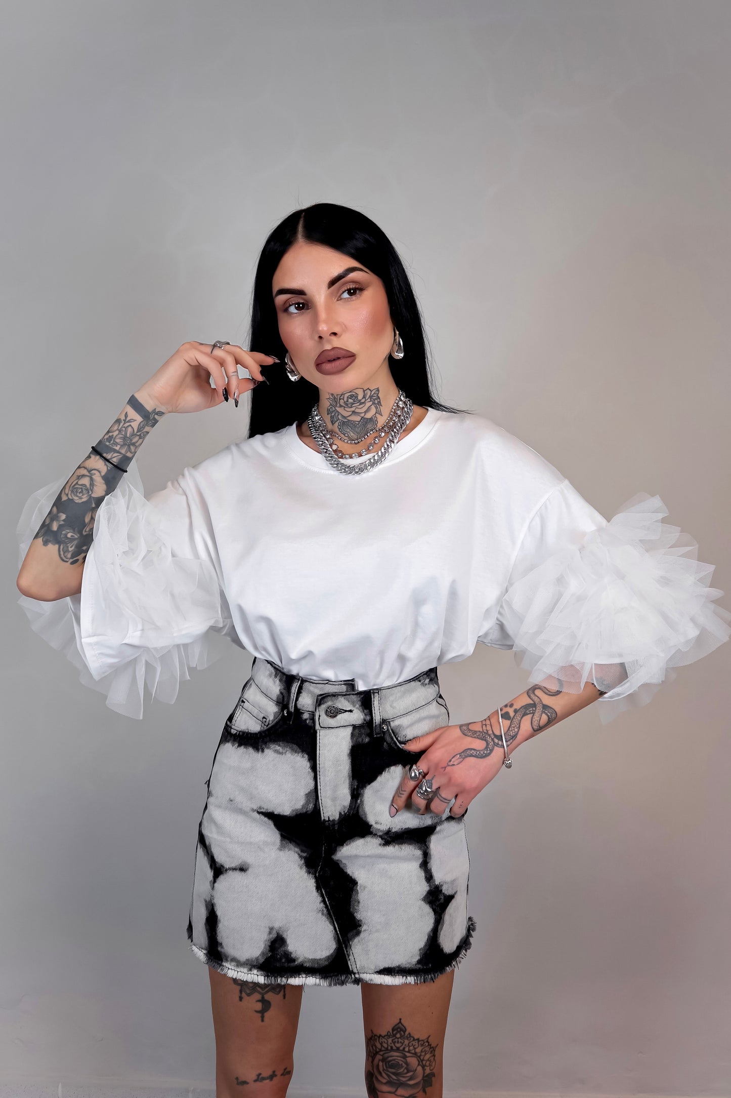 Gonna denim Ivory