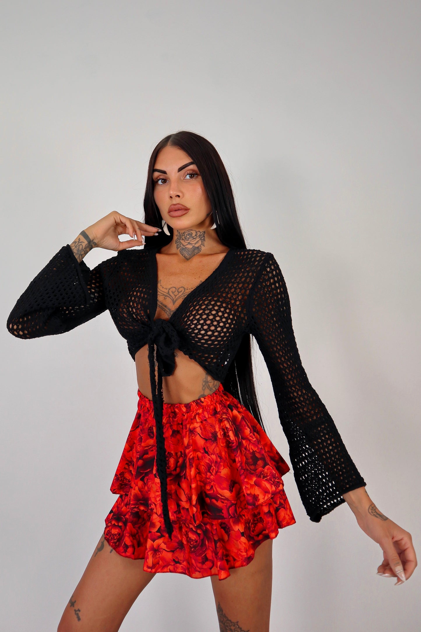 Panta Gonna Brielle - Rosso/nero