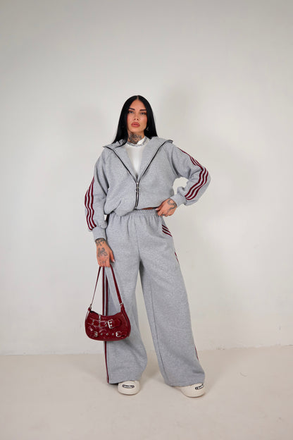 Completo Tuta Adi - Grigio/Bordeaux
