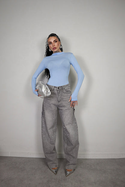 Body Velato Guantino - Celeste