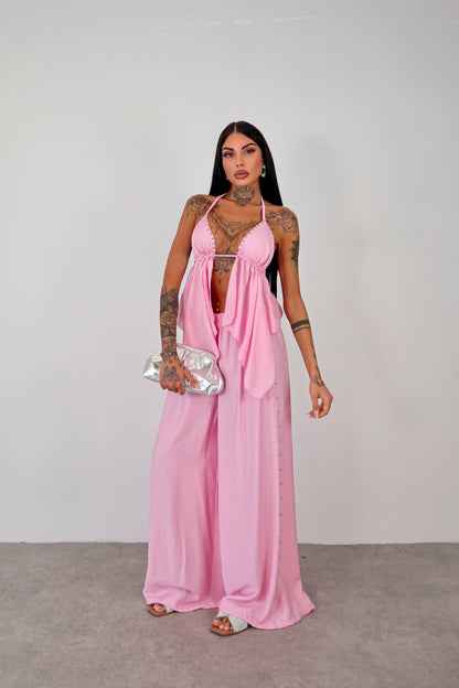 Completo borchie Joy - Rosa