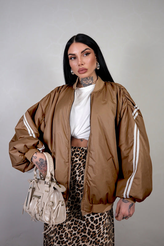 Bomber Oversize Sporty - Marrone