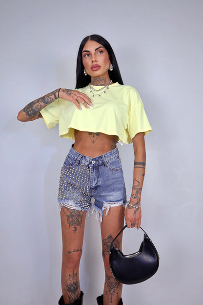 Shorts denim Borchie - Denim