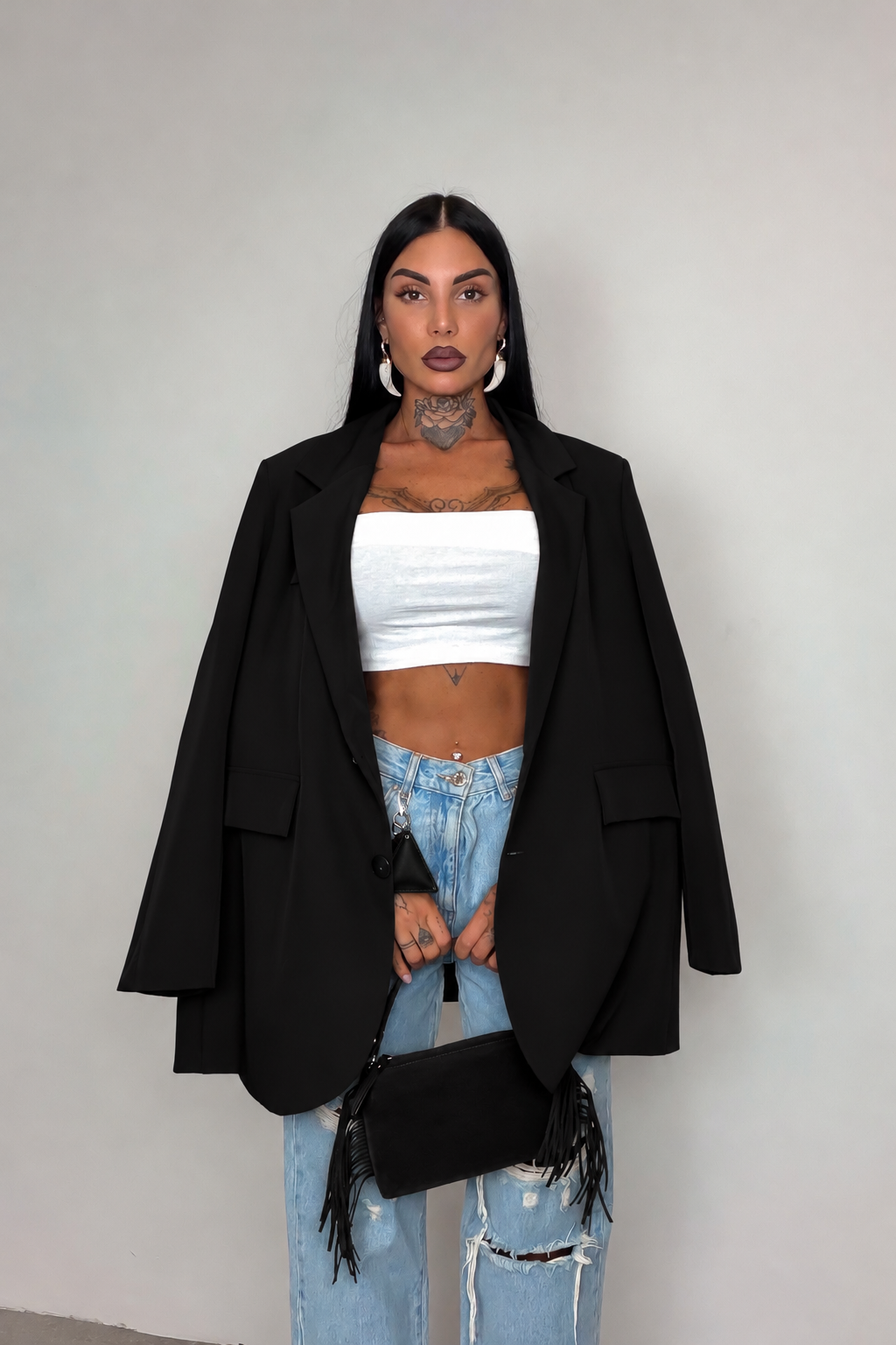 Blazer Maxi - Nero