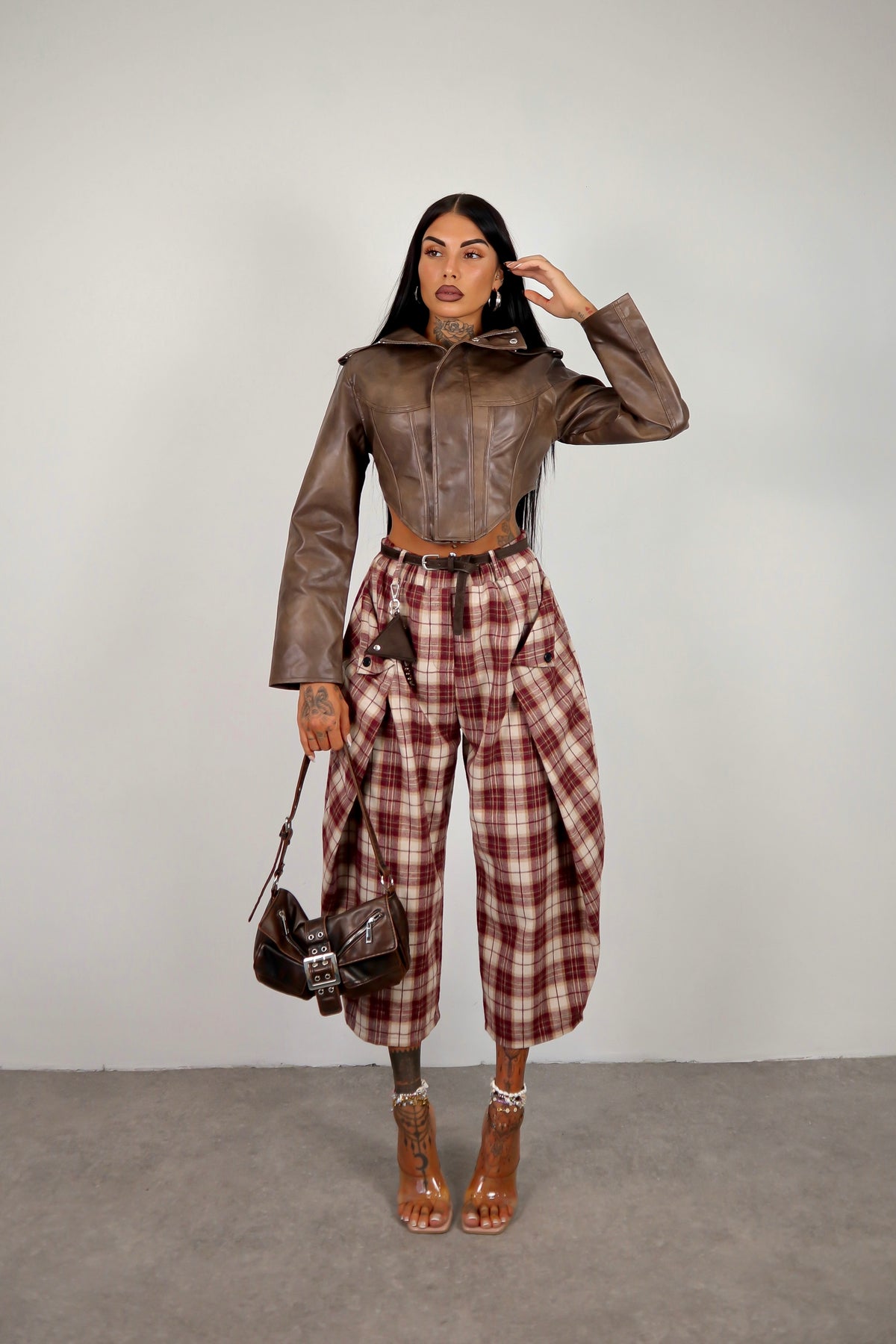 Pantalone tartan Harry - Bordeaux