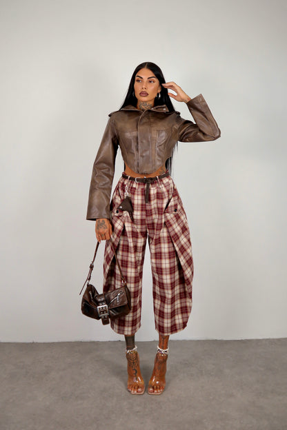 Pantalone tartan Harry - Bordeaux