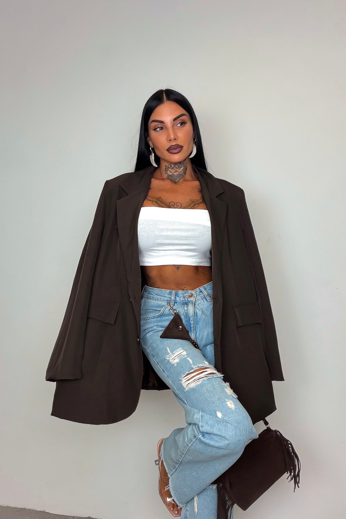 Blazer Maxi - Marrone