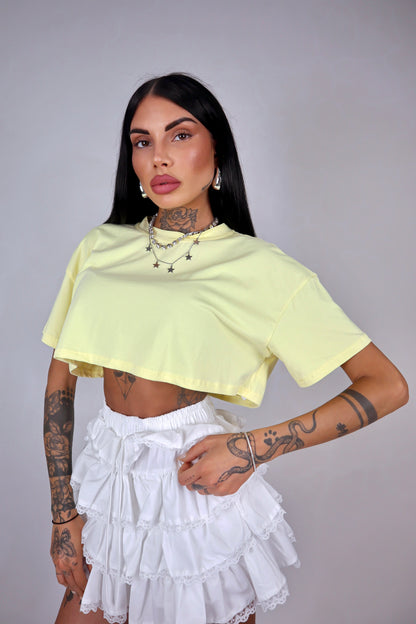 T-Shirt Over Crop - Giallo